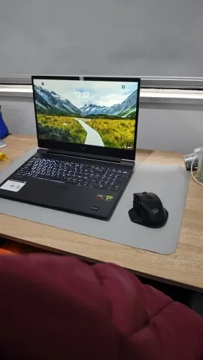 PU leather desk mat on a buyer's desk with a laptop